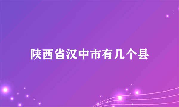 陕西省汉中市有几个县