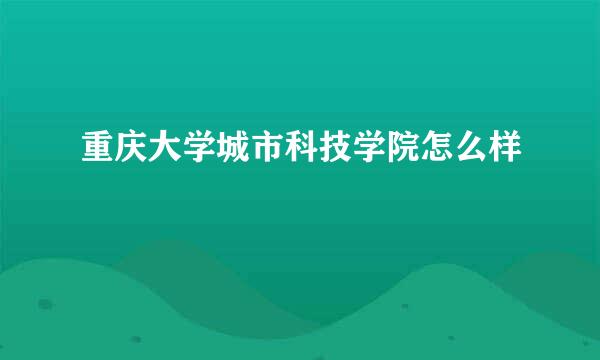 重庆大学城市科技学院怎么样