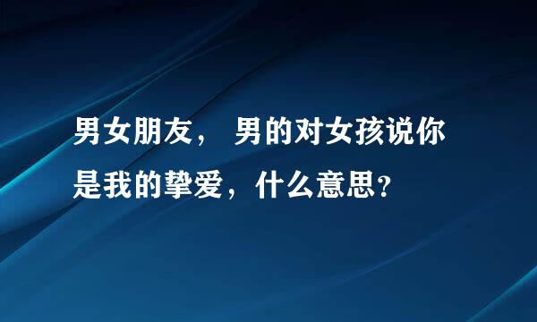 男女朋友， 男的对女孩说你是我的挚爱，什么意思？