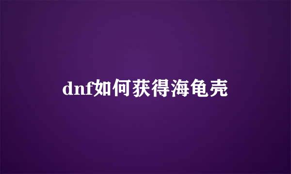 dnf如何获得海龟壳