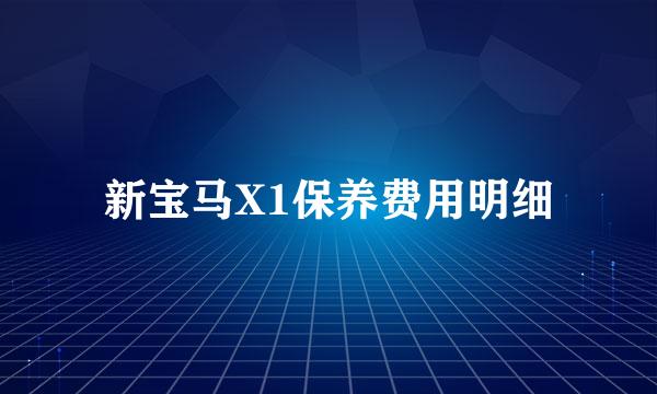 新宝马X1保养费用明细