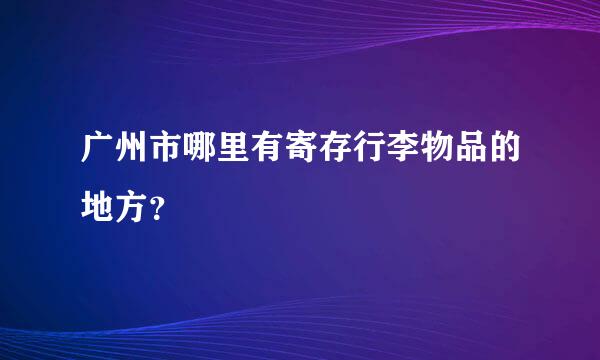 广州市哪里有寄存行李物品的地方？