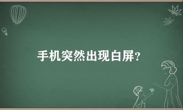 手机突然出现白屏？