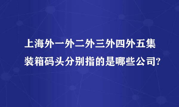 上海外一外二外三外四外五集装箱码头分别指的是哪些公司?