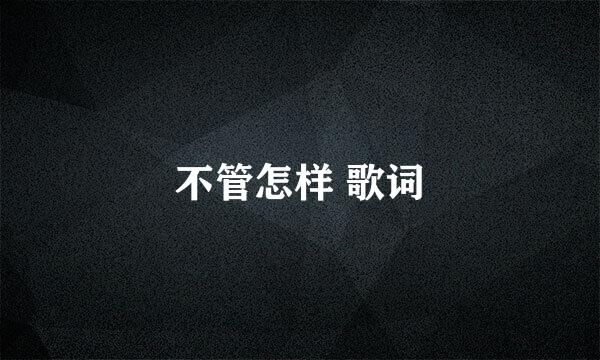 不管怎样 歌词