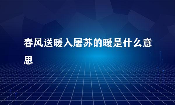 春风送暖入屠苏的暖是什么意思