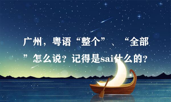 广州，粤语“整个”、“全部”怎么说？记得是sai什么的？