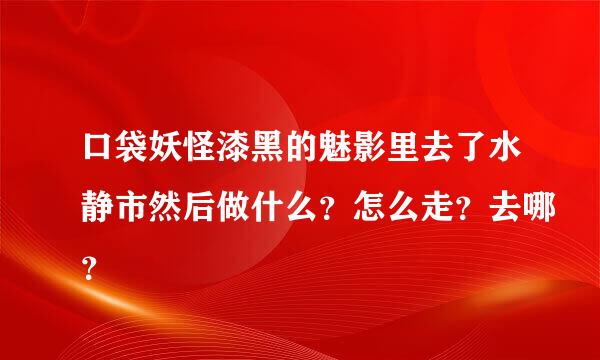 口袋妖怪漆黑的魅影里去了水静市然后做什么？怎么走？去哪？