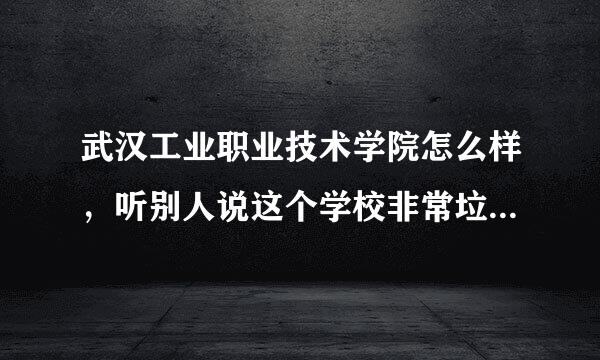 武汉工业职业技术学院怎么样，听别人说这个学校非常垃圾上了还不如不上？