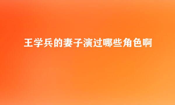 王学兵的妻子演过哪些角色啊