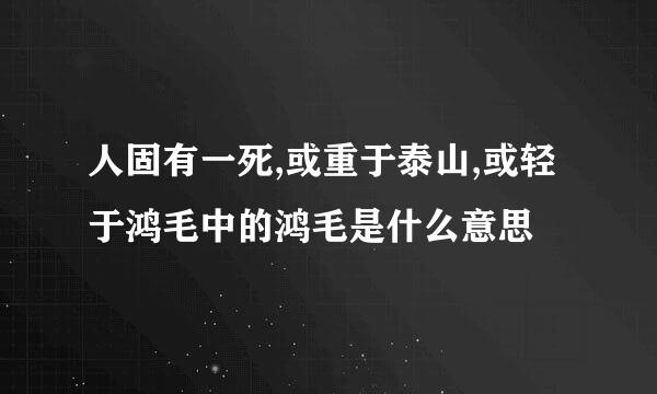 人固有一死,或重于泰山,或轻于鸿毛中的鸿毛是什么意思