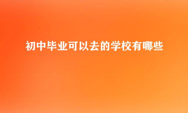 初中毕业可以去的学校有哪些