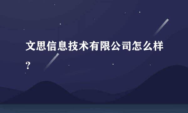 文思信息技术有限公司怎么样？