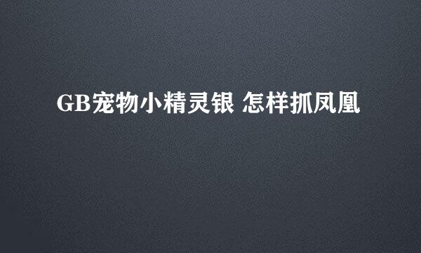 GB宠物小精灵银 怎样抓凤凰