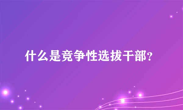 什么是竞争性选拔干部？