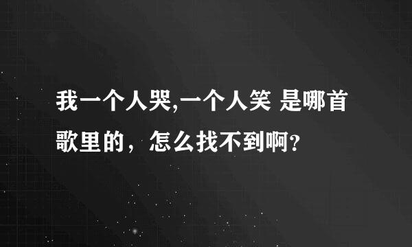 我一个人哭,一个人笑 是哪首歌里的，怎么找不到啊？