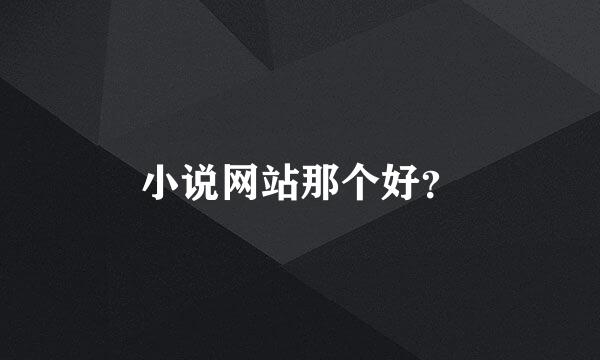 小说网站那个好？