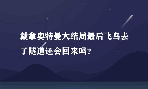 戴拿奥特曼大结局最后飞鸟去了隧道还会回来吗？