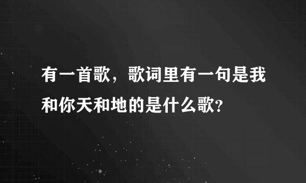 有一首歌，歌词里有一句是我和你天和地的是什么歌？