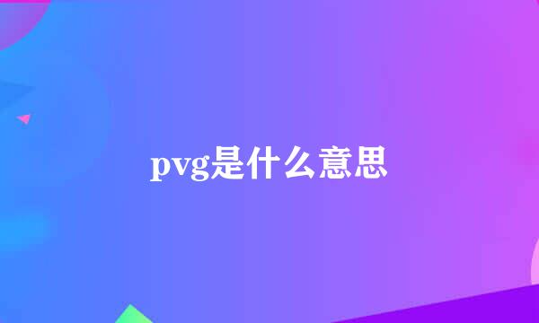 pvg是什么意思