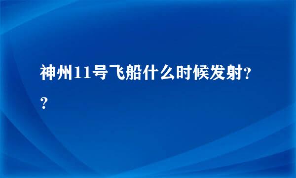 神州11号飞船什么时候发射？？