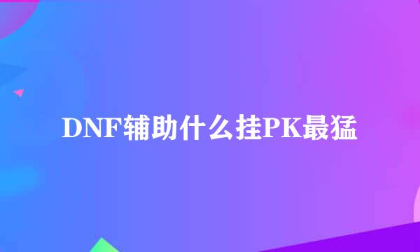 DNF辅助什么挂PK最猛