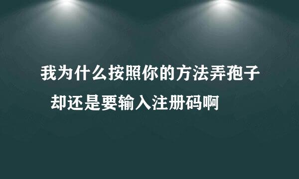 我为什么按照你的方法弄孢子  却还是要输入注册码啊