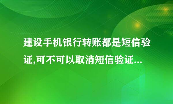 建设手机银行转账都是短信验证,可不可以取消短信验证改为密码支付？