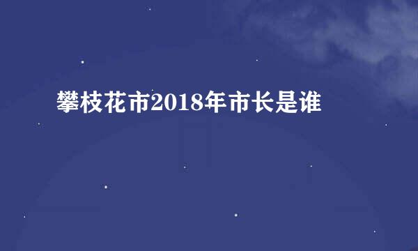 攀枝花市2018年市长是谁