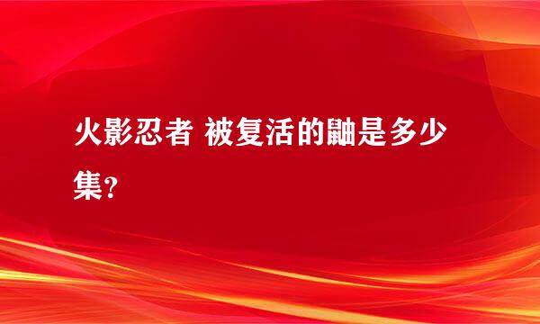 火影忍者 被复活的鼬是多少集？