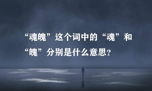 “魂魄”这个词中的“魂”和“魄”分别是什么意思？