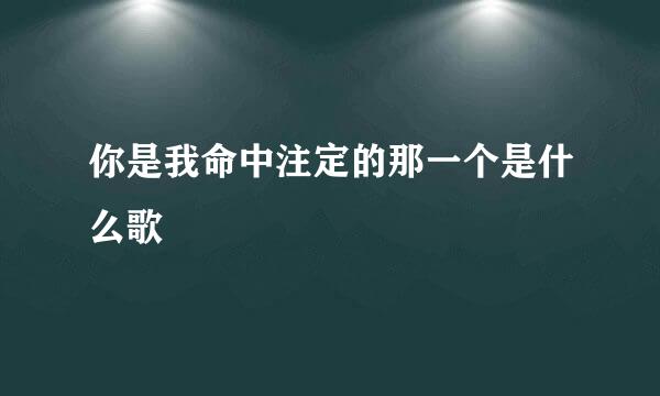 你是我命中注定的那一个是什么歌