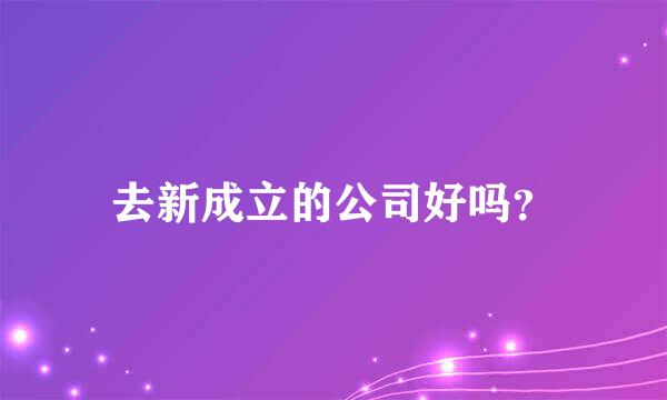 去新成立的公司好吗？