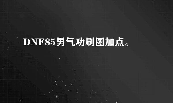 DNF85男气功刷图加点。