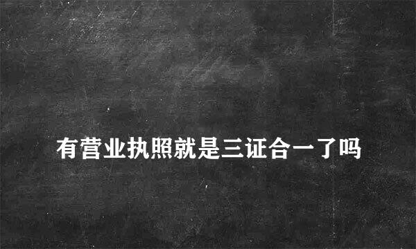 
有营业执照就是三证合一了吗
