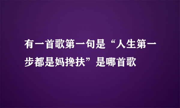 有一首歌第一句是“人生第一步都是妈搀扶”是哪首歌