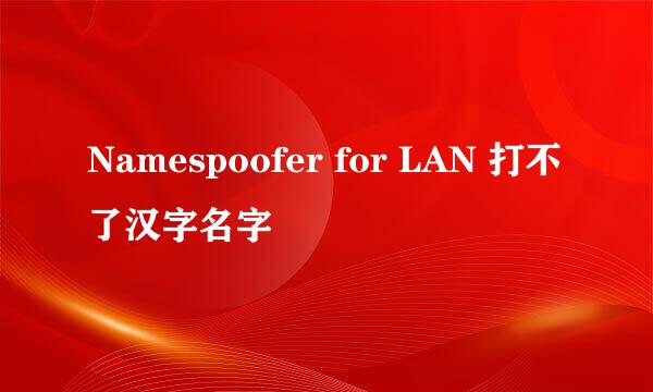 Namespoofer for LAN 打不了汉字名字