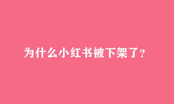 为什么小红书被下架了？