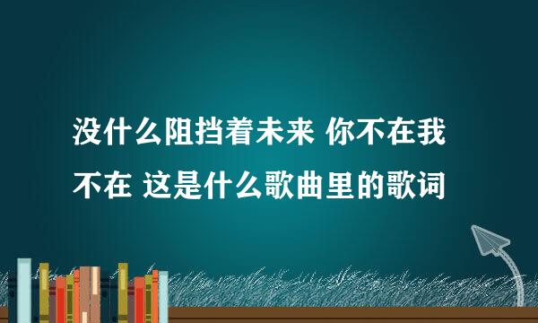 没什么阻挡着未来 你不在我不在 这是什么歌曲里的歌词