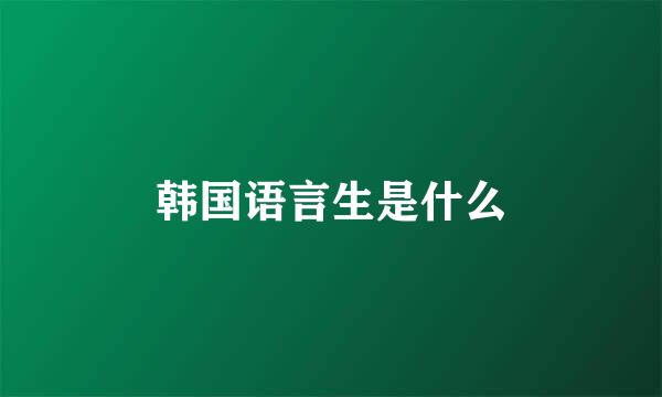 韩国语言生是什么