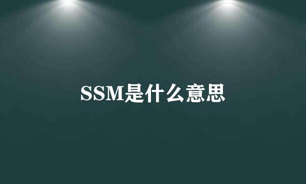 SSM是什么意思