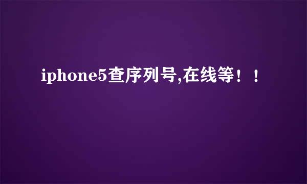 iphone5查序列号,在线等！！