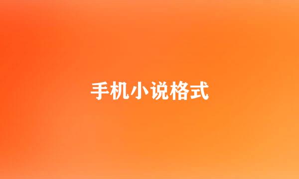 手机小说格式