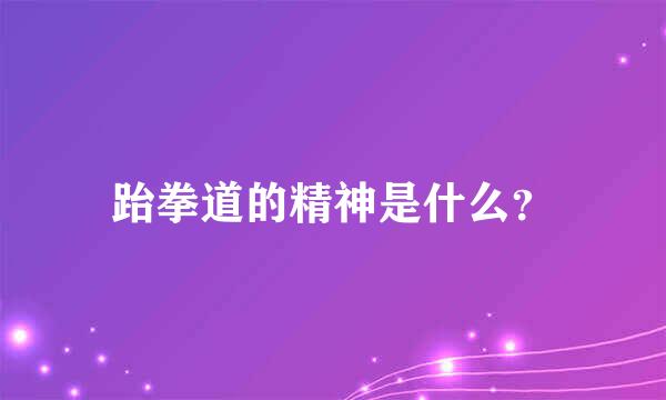 跆拳道的精神是什么？