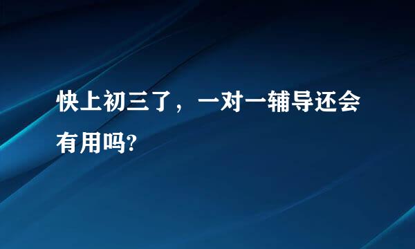 快上初三了，一对一辅导还会有用吗?