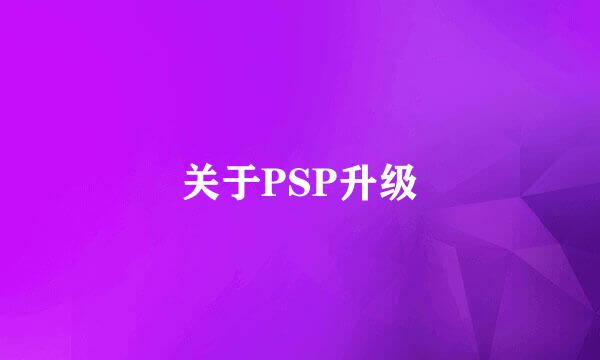 关于PSP升级