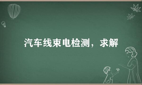 汽车线束电检测，求解