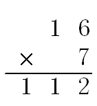 16×7等于多少？