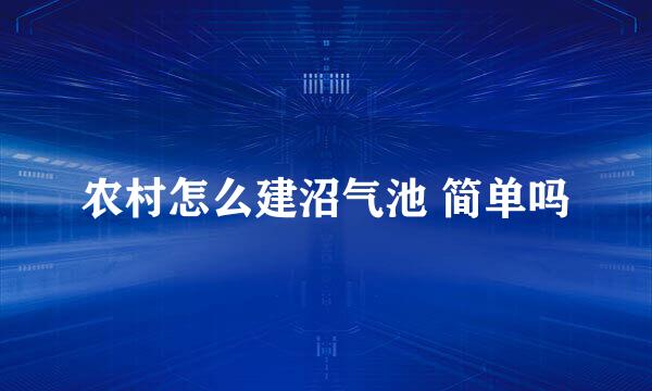 农村怎么建沼气池 简单吗