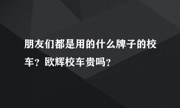 朋友们都是用的什么牌子的校车？欧辉校车贵吗？